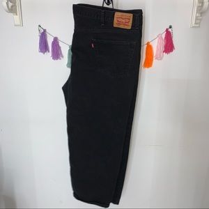 LEVI Mens 50x30 Black Straight Leg Jean